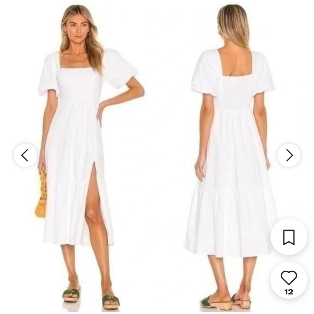 NWOT ASTR the label white poplin puff sleeve dress